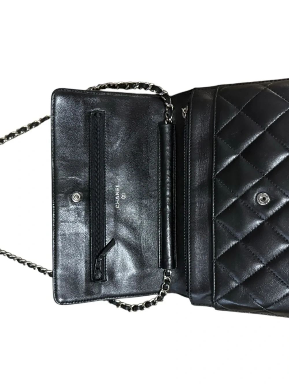 Gorgeous Chanel Quilted Lambskin Leather WOC w/COA Hologram in Tact